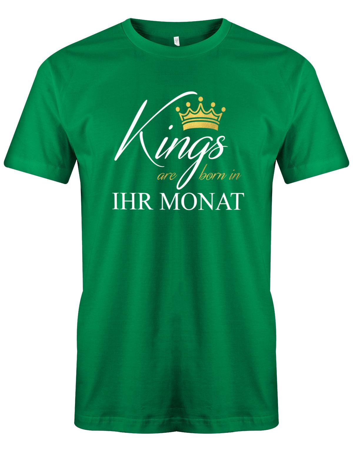 Kings-are-bor-in-ihr-Monat-Geburtstag-herren-Shirt-Gr-n
