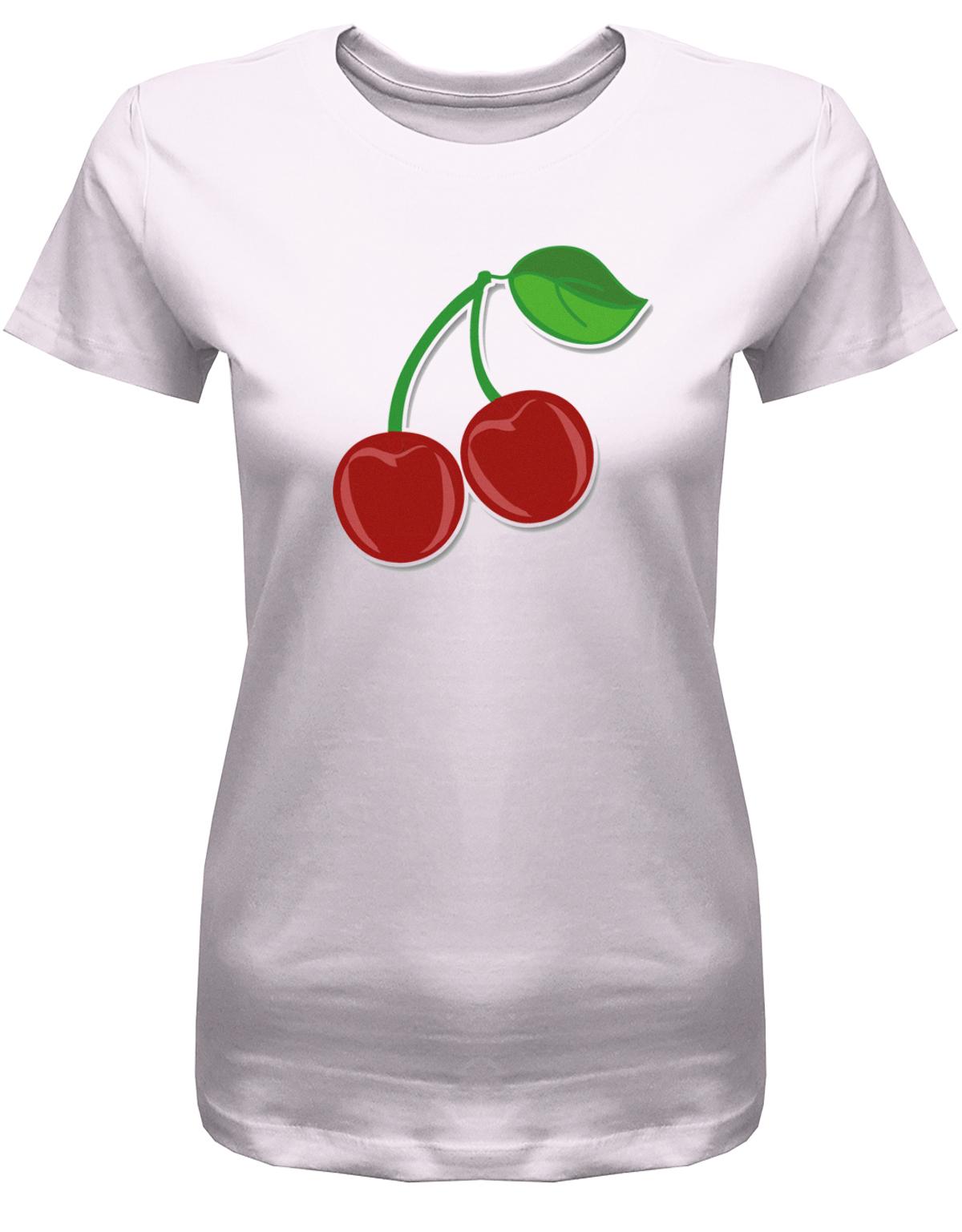 Kirsche-Damen-Fun-Shirt-Rosa