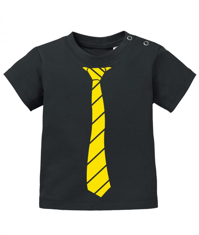 Schickes elegantes Baby Shirt Ausgehshirt mit Krawatte in Business Look. Gelb