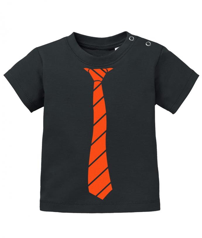 Schickes elegantes Baby Shirt Ausgehshirt mit Krawatte in Business Look. Orange