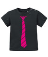 Schickes elegantes Baby Shirt Ausgehshirt mit Krawatte in Business Look. Pink