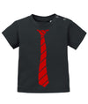 Schickes elegantes Baby Shirt Ausgehshirt mit Krawatte in Business Look. Rot