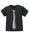 Schickes elegantes Baby Shirt Ausgehshirt mit Krawatte in Business Look. Silber