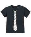 Schickes elegantes Baby Shirt Ausgehshirt mit Krawatte in Business Look. Weiss
