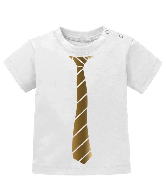 Schickes elegantes Baby Shirt Ausgehshirt mit Krawatte in Business Look. Gold