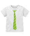 Schickes elegantes Baby Shirt Ausgehshirt mit Krawatte in Business Look. Grün