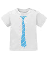 Schickes elegantes Baby Shirt Ausgehshirt mit Krawatte in Business Look. Hellblau