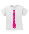 Schickes elegantes Baby Shirt Ausgehshirt mit Krawatte in Business Look. Pink