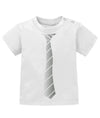 Schickes elegantes Baby Shirt Ausgehshirt mit Krawatte in Business Look. Silber