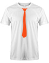 Krawatte-Sportlich-Herren-Shirt-JGA-Weiss-Orange