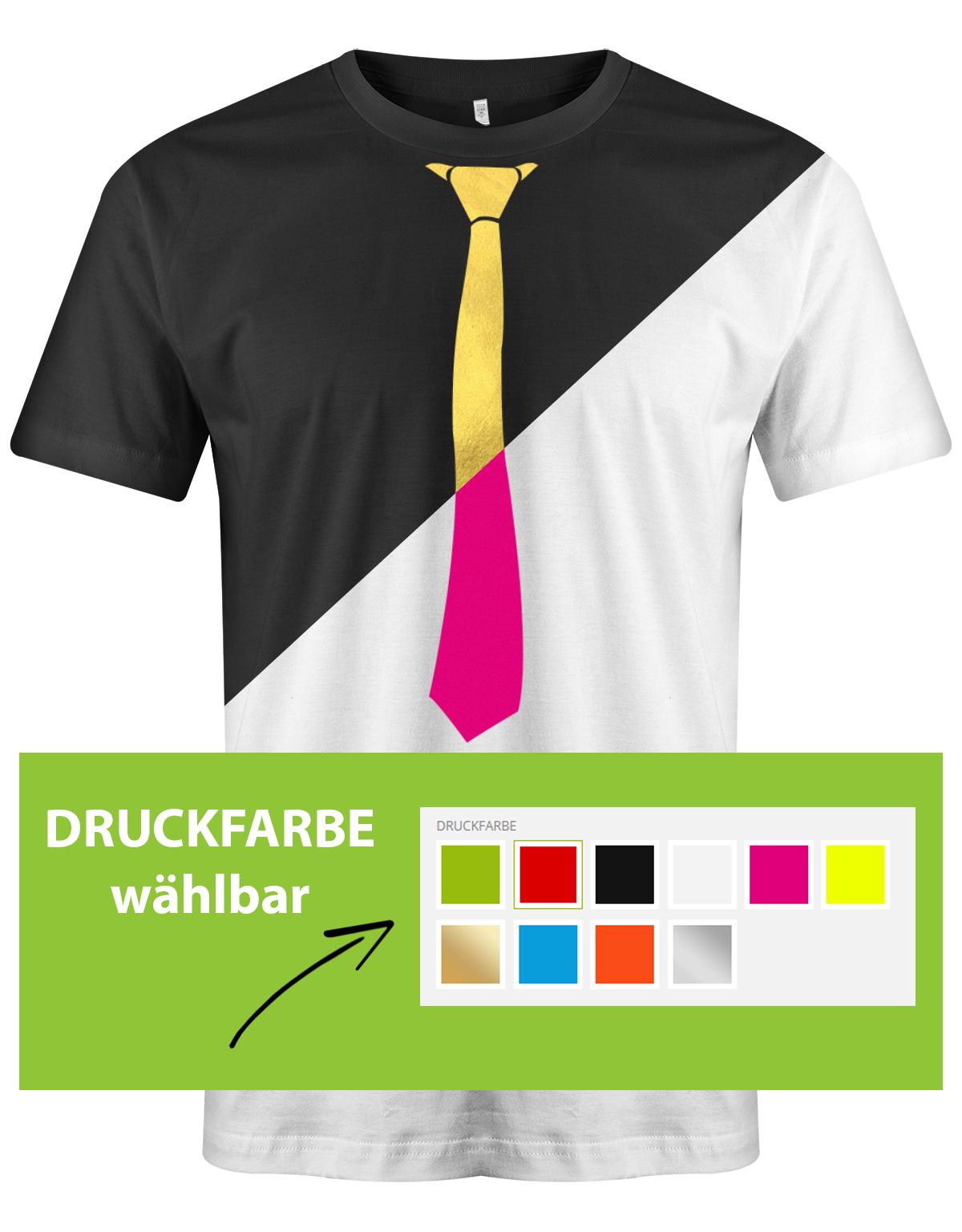 Krawatte-Sportlich-Shirt-Style-Druckfarbe-w-hlbar