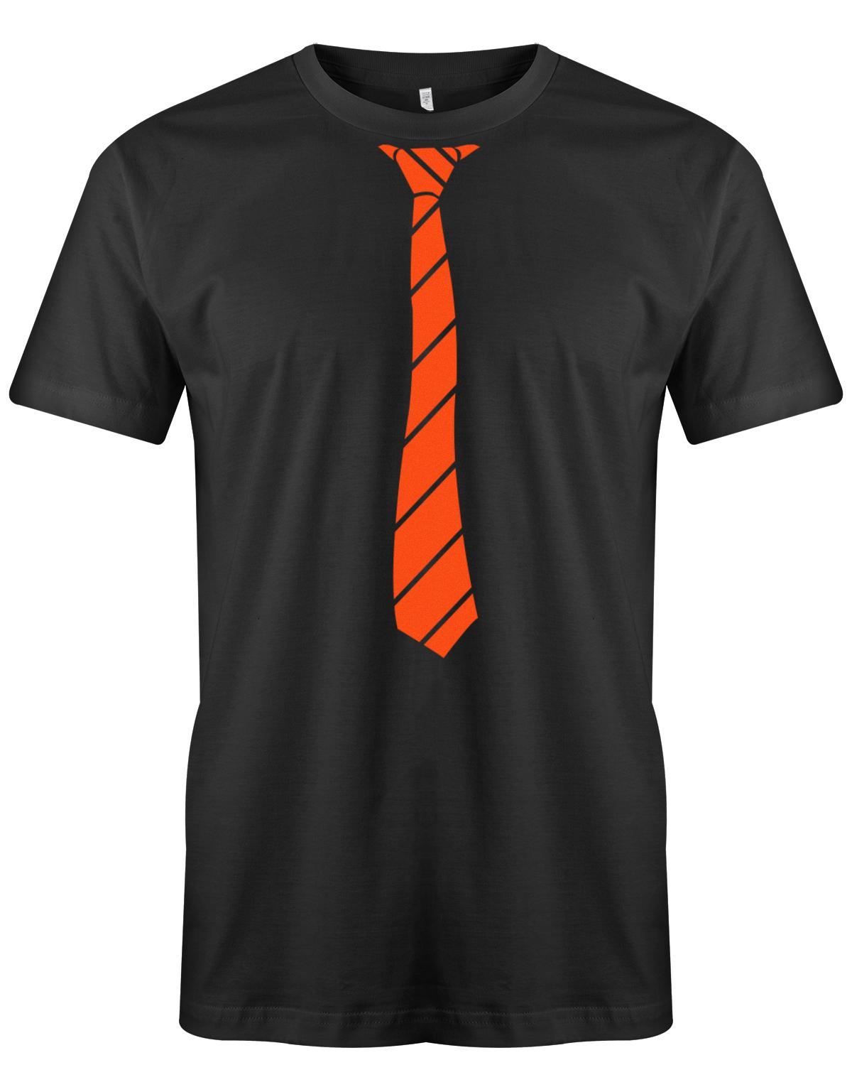 Krawatte-buisness-Herren-Shirt-JGA-Schwarz-Orange