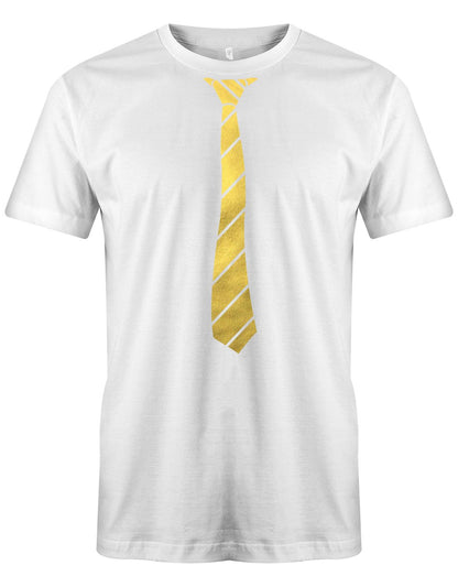 Krawatte-buisness-Herren-Shirt-JGA-Weiss-Gold