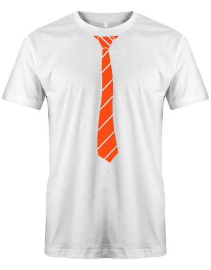 Krawatte-buisness-Herren-Shirt-JGA-Weiss-Orange