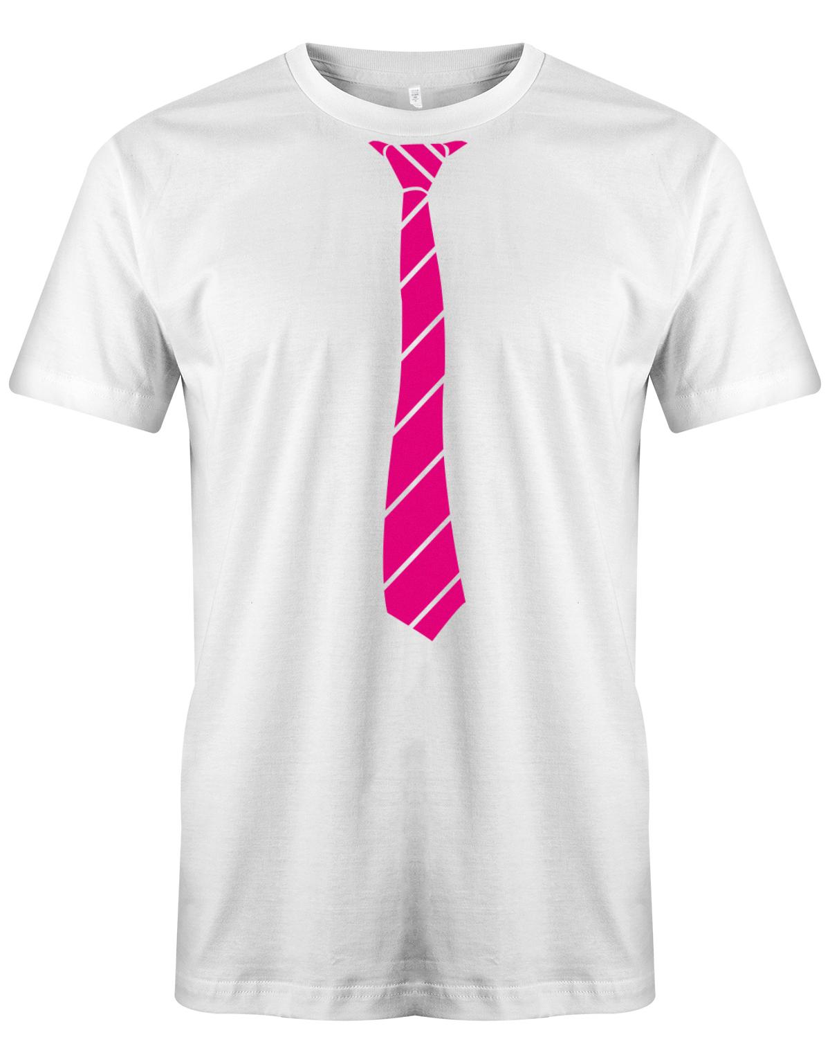 Krawatte-buisness-Herren-Shirt-JGA-Weiss-Pink