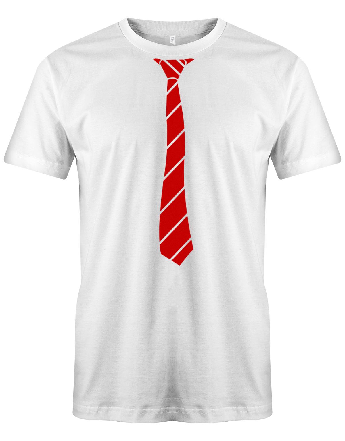 Krawatte-buisness-Herren-Shirt-JGA-Weiss-Rot
