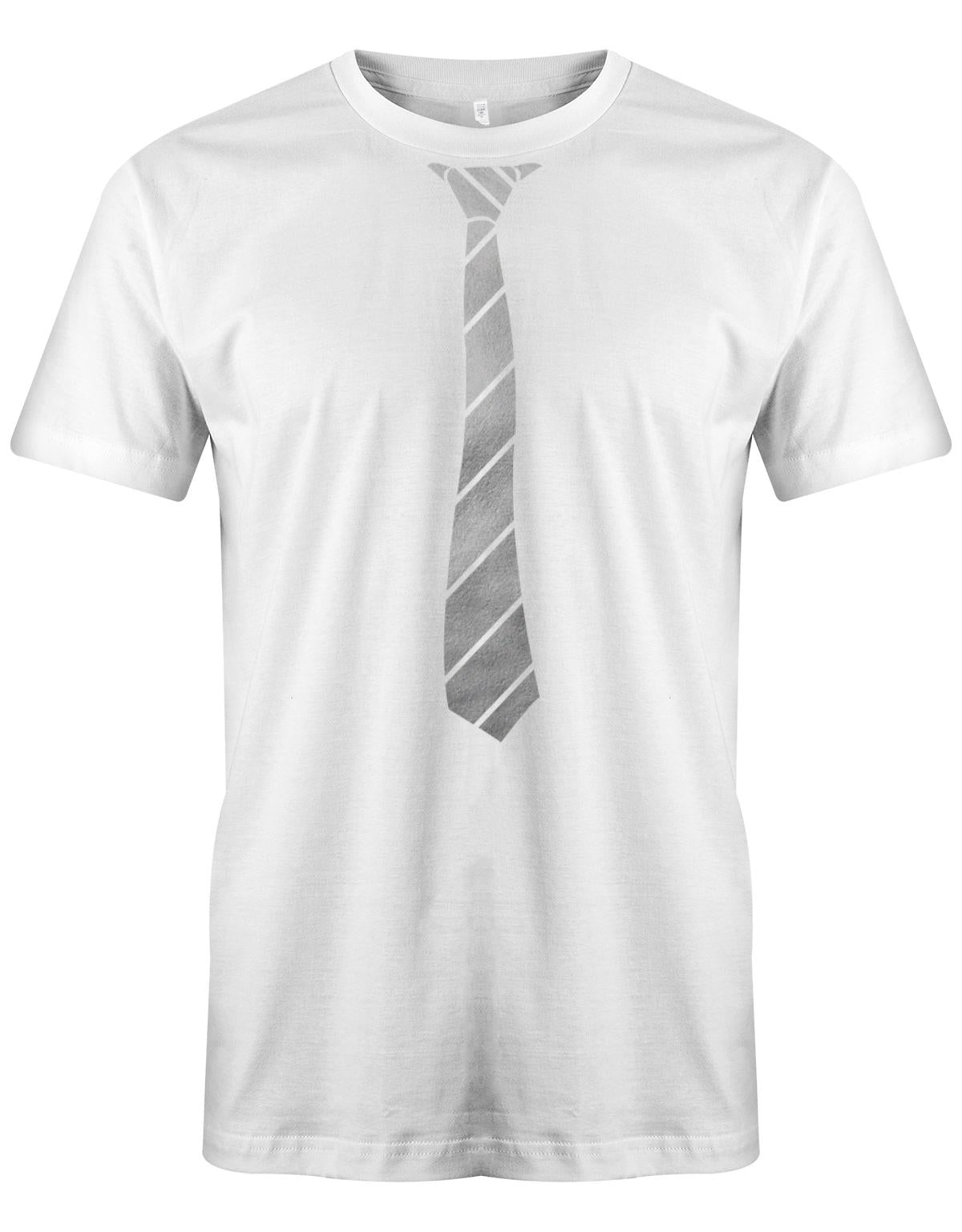Krawatte-buisness-Herren-Shirt-JGA-Weiss-Silber