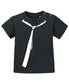Schickes elegantes Baby Shirt Ausgehshirt mit locker sitzender Krawatte. Schwarz