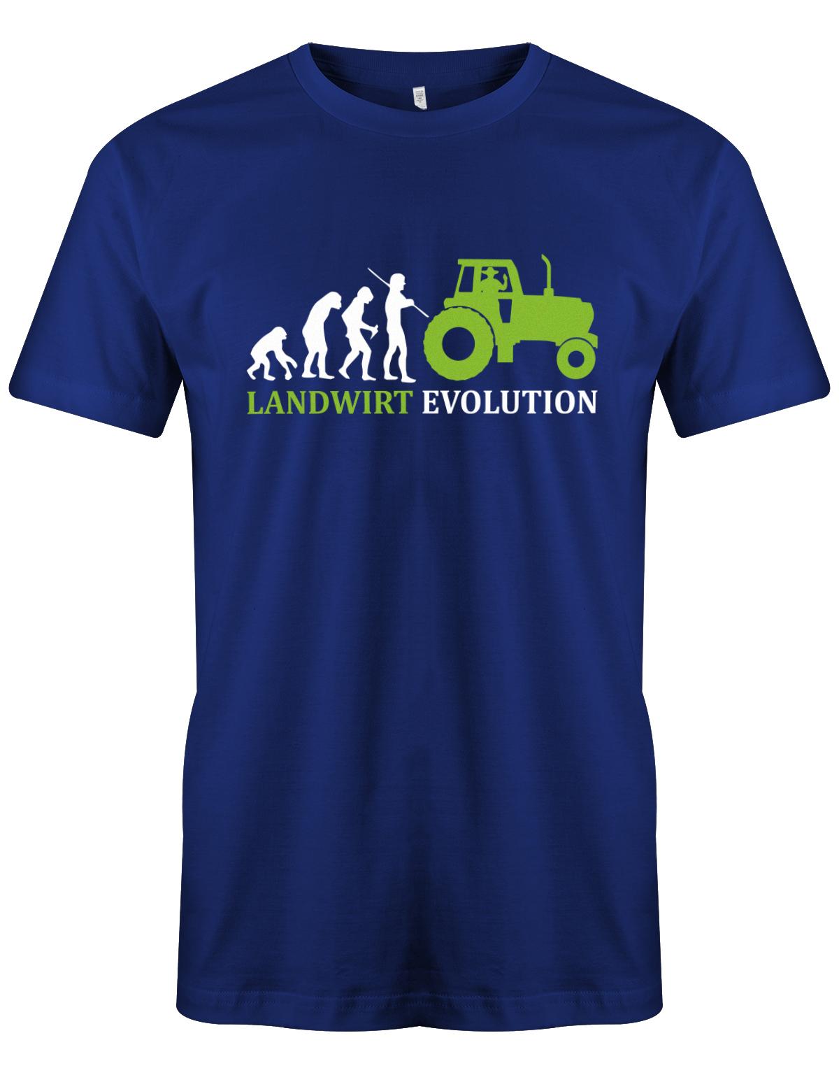 Landwirtschaft Shirt Männer - Landwirt Evolution Royalblau
