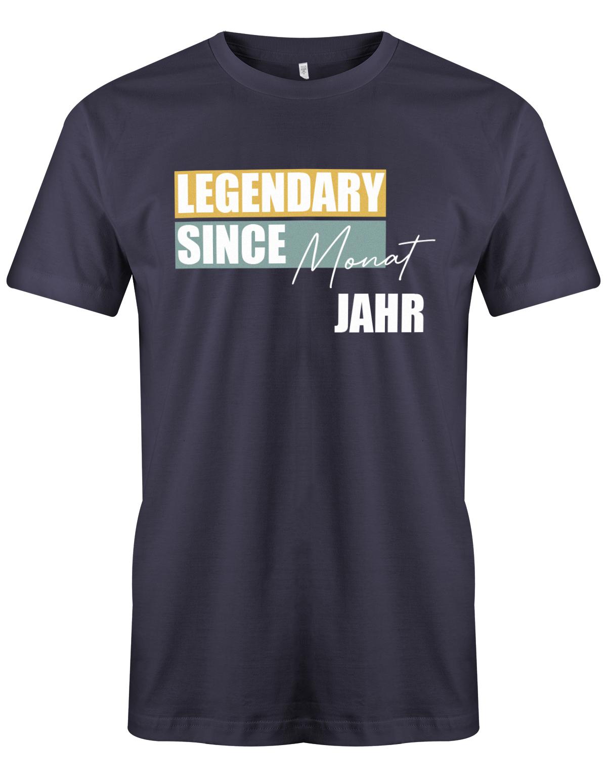 Legendary-since-Ihr-Wunschmonat-und-Wunschjahr-Herren-geburtstag-Shirt-Navy