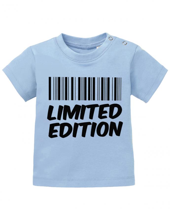 Lustiges Sprüche Baby Shirt Limited Edition Barcode Style. Hellblau