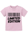 Lustiges Sprüche Baby Shirt Limited Edition Barcode Style. Rosa