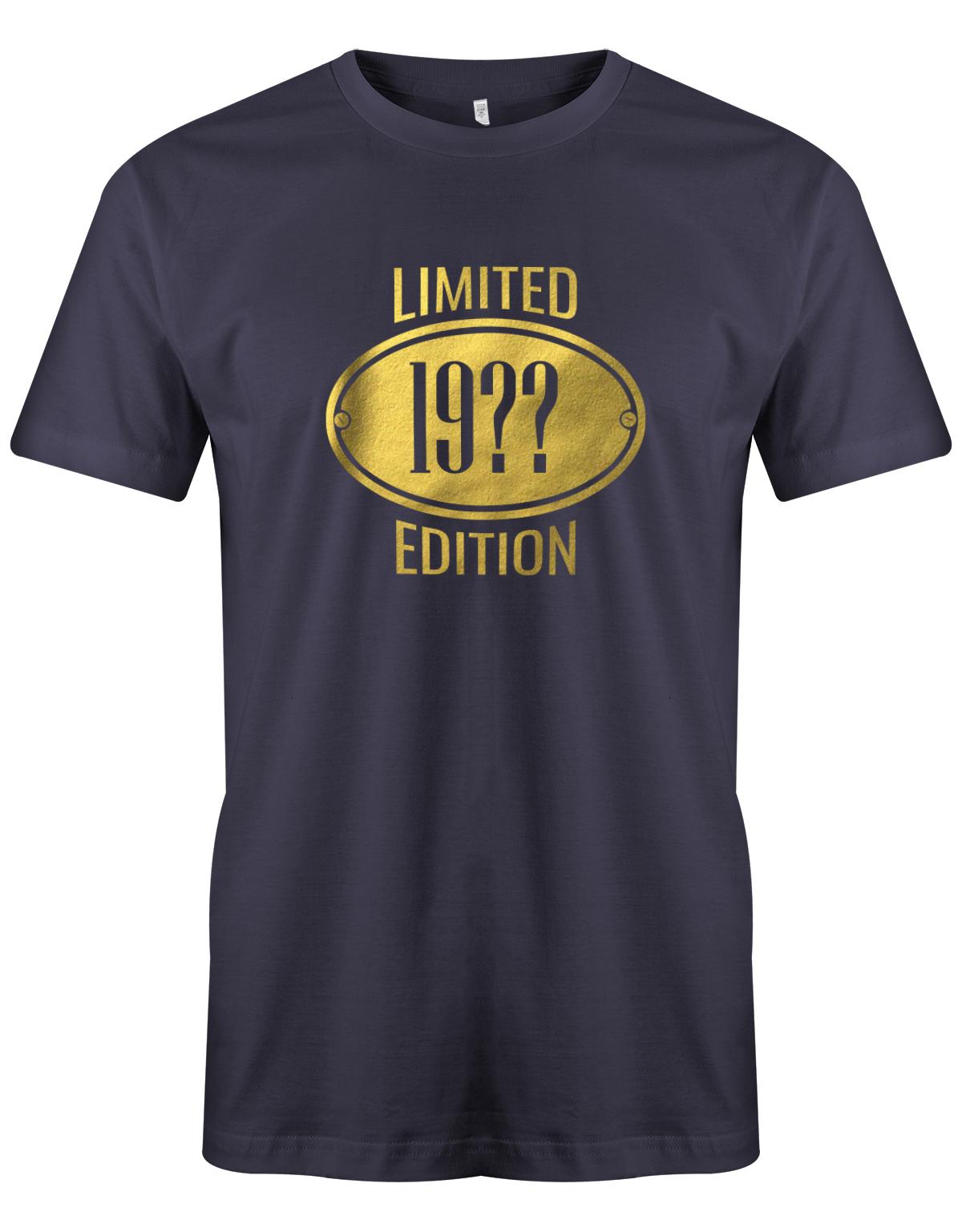 Limited-Edition-Gold-Schild-Herren-geburtstag-Shirt-Navy