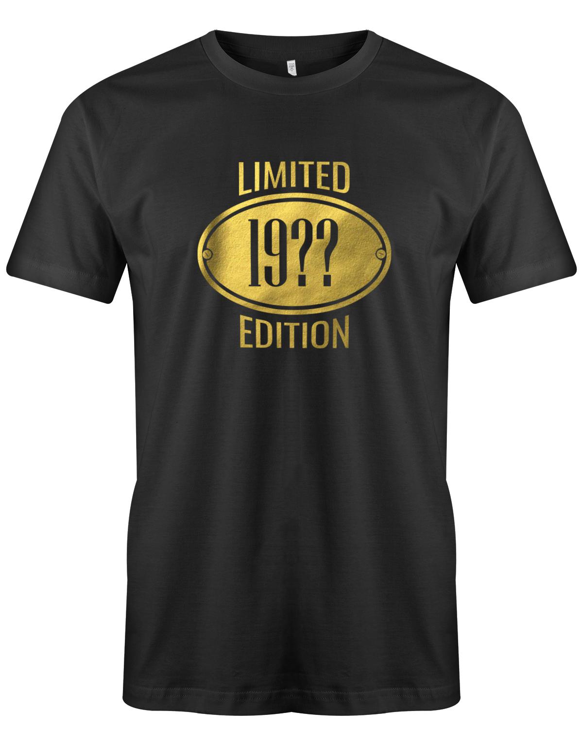 Limited-Edition-Gold-Schild-Herren-geburtstag-Shirt-SChwarz