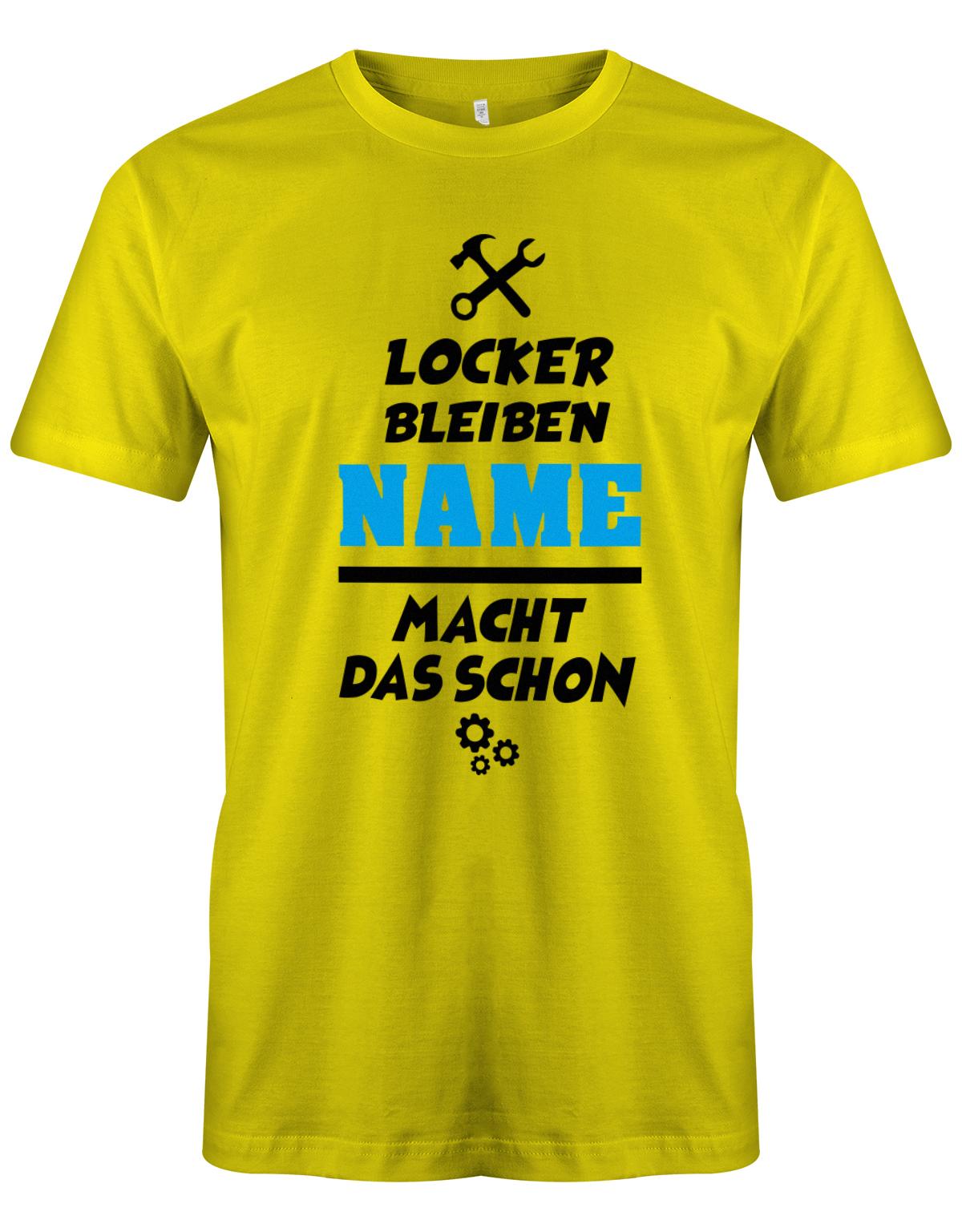 Locker bleiben Wunschname macht das schon - Personalisierbar - Herren T-Shirt myShirtStore Gelb