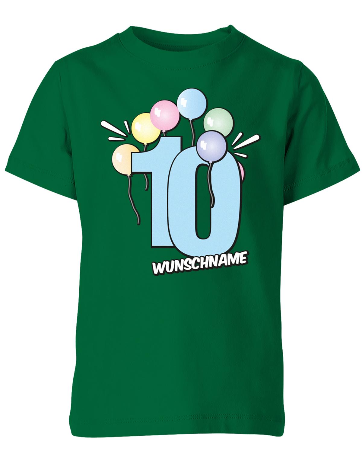 Luftballons-pastell-10-geburtstag-wunschname-kinder-shirt-gruen
