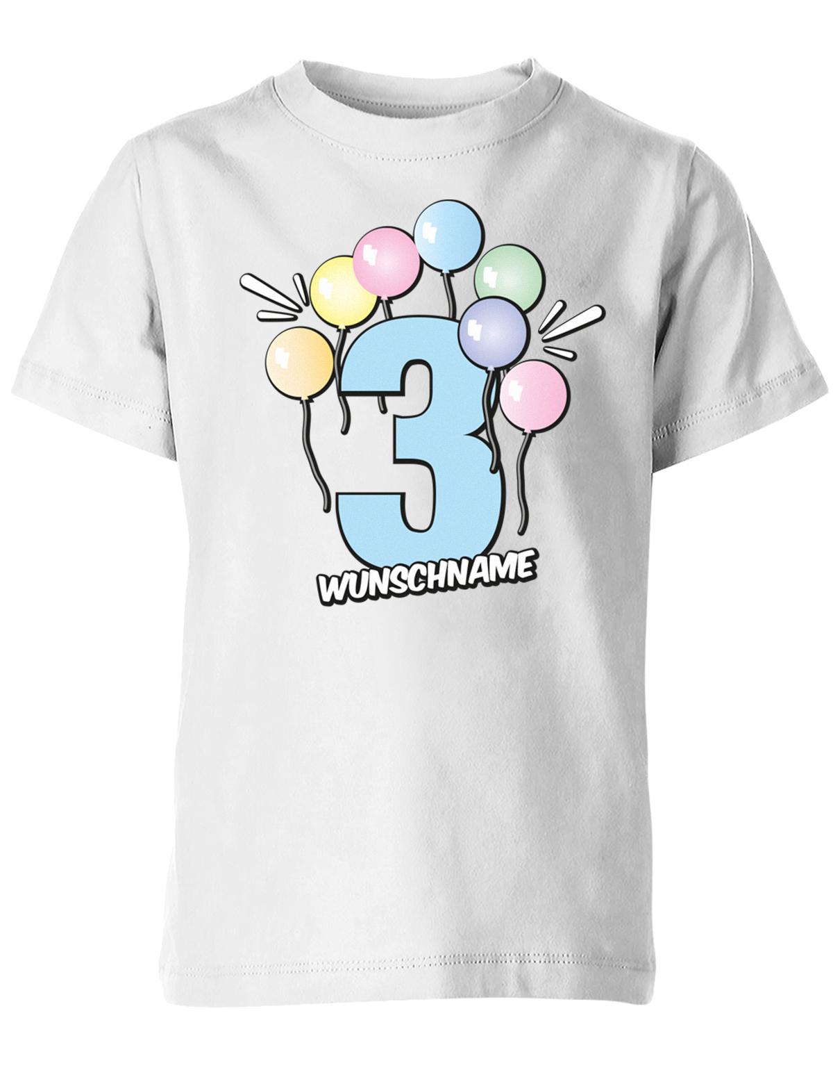 Luftballons-pastell-3-geburtstag-wunschname-kinder-shirt-weiss