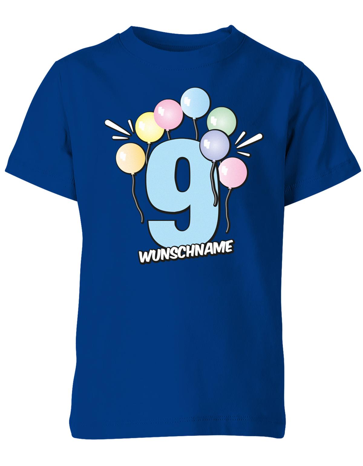 Luftballons-pastell-9-geburtstag-wunschname-kinder-shirt-royalblau