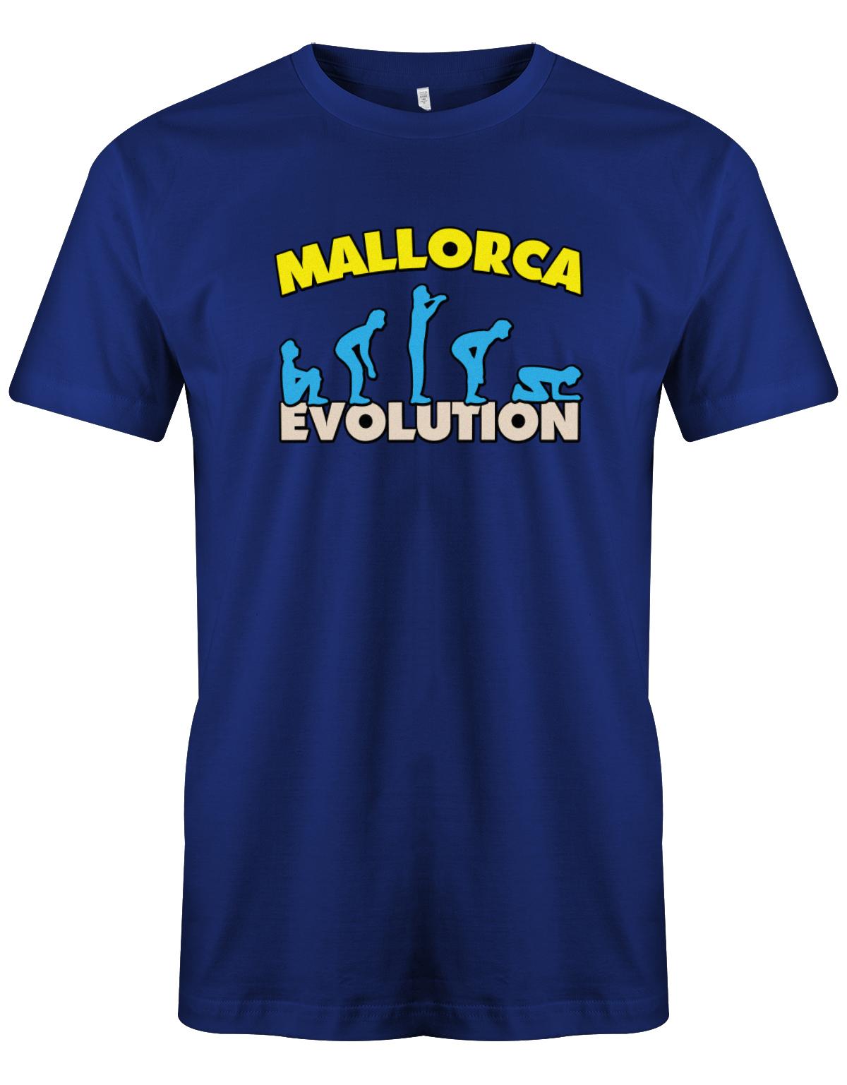Mallorca-Evolution-Urlaub-Herren-Shirt-Royalblau