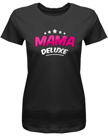Mama-Deluxe-5-Sterne-Damen-Shirt-Schwarz