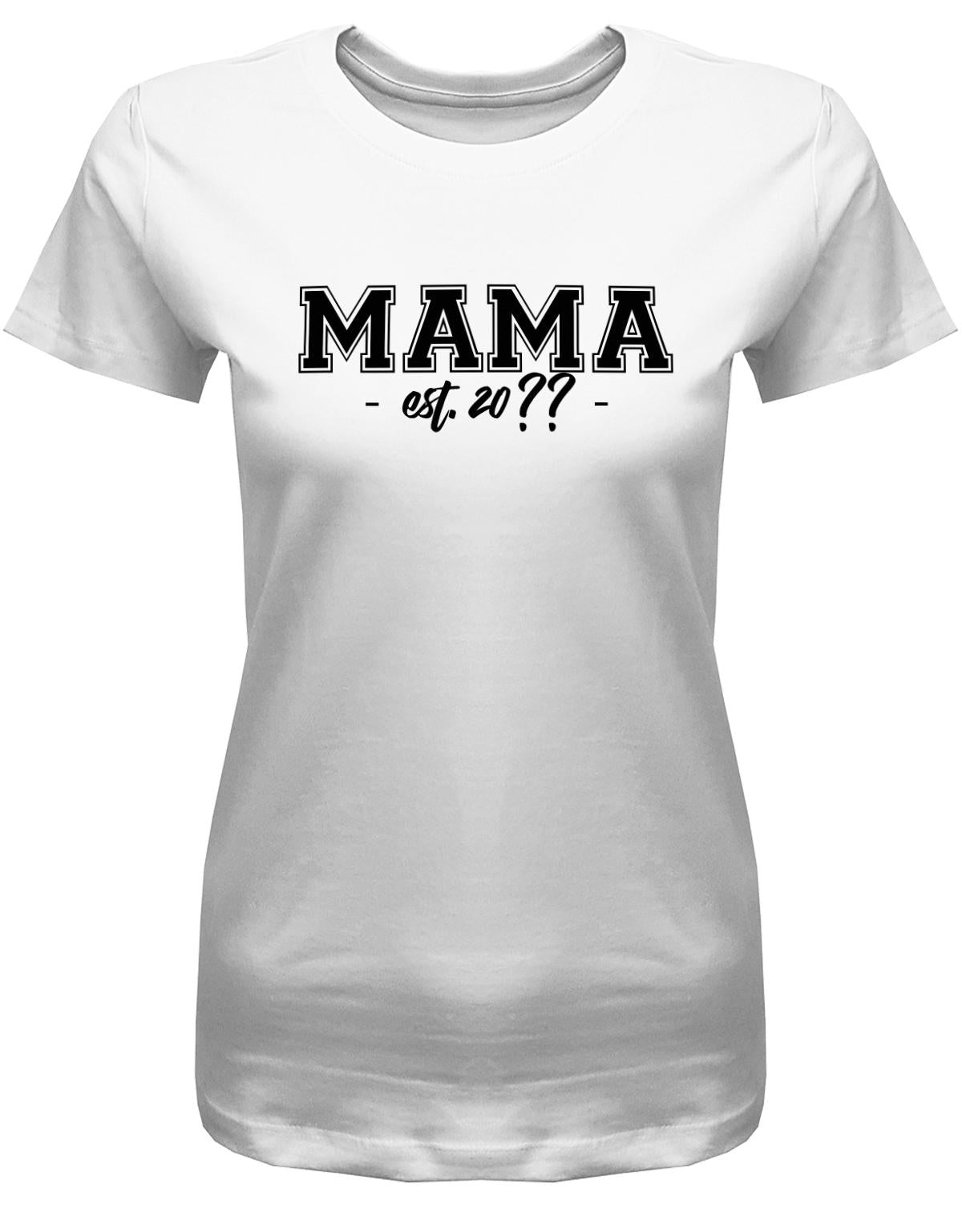 Mama-est-Wunschjahr-Damen-Shirt-Weiss