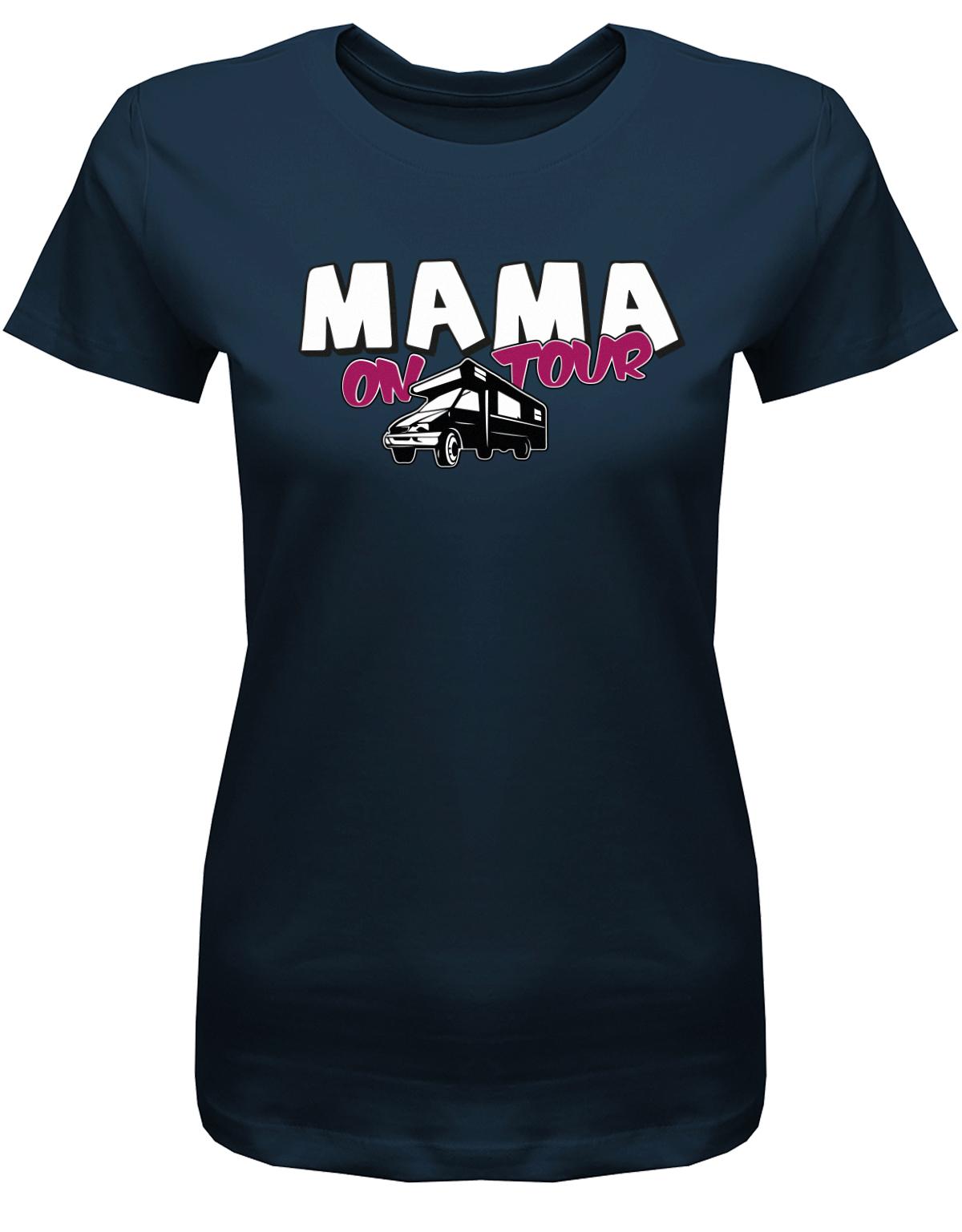 Mama-on-Tour-Camping-Damen-Shirt-navy
