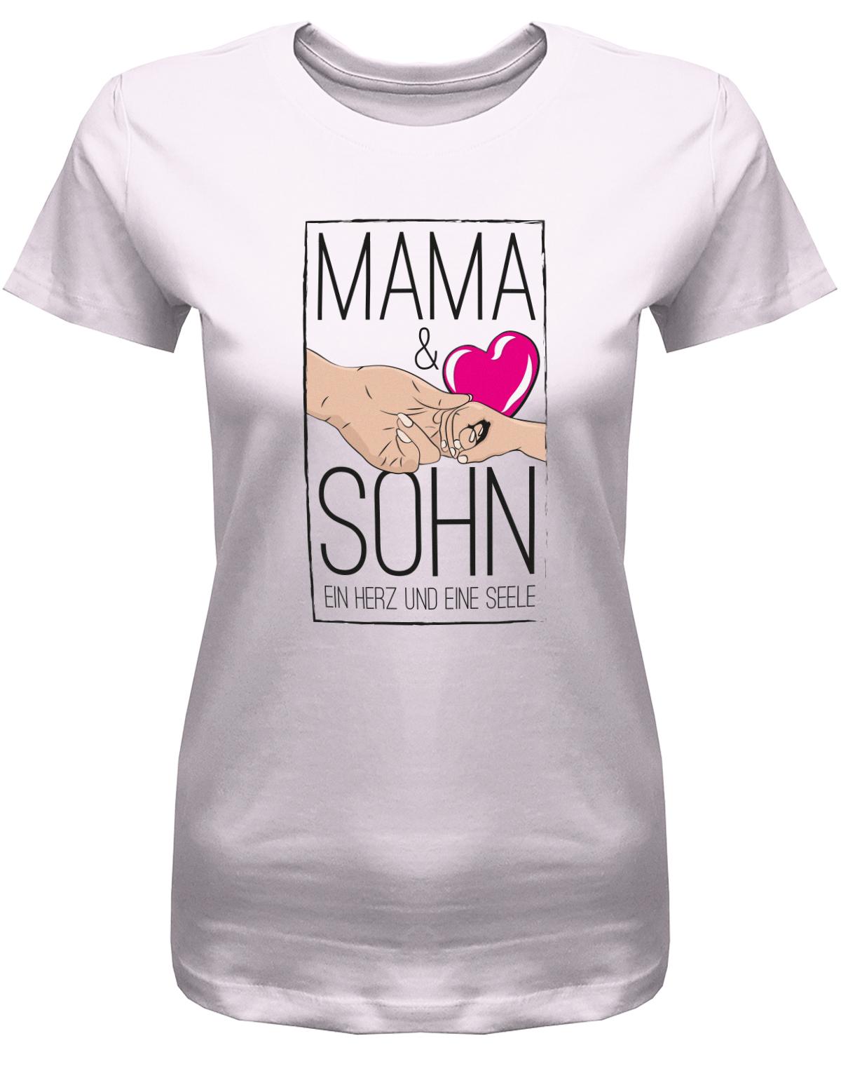 Mama-und-Sohn-ein-herz-und-eine-Seele-Damen-Shirt-Rosa