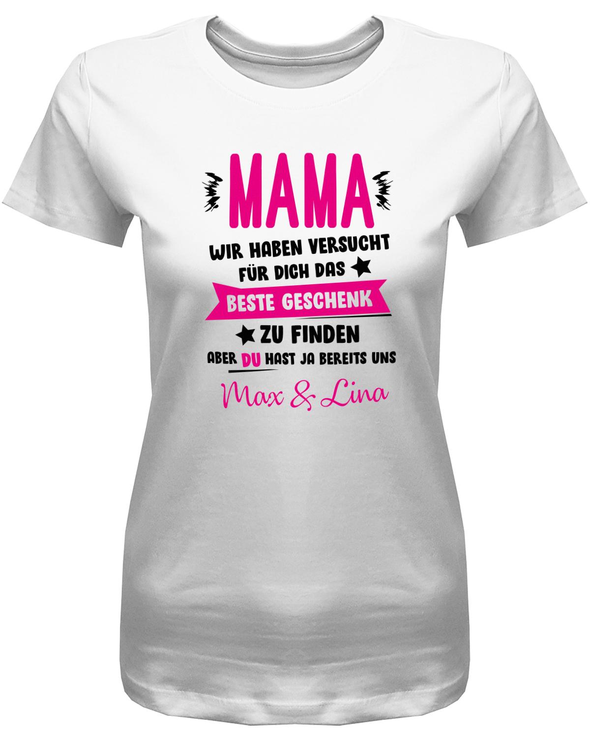 Mama-wir-haben-versucht-das-beste-Geschenk-f-r-dich-zu-finden-Mama-Shirt-Weiss