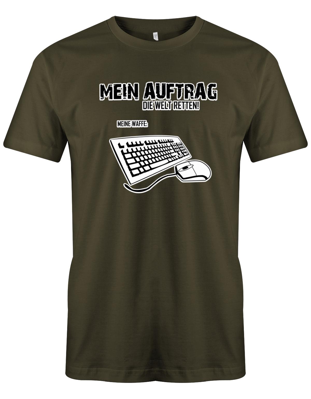 Mein-Auftrag-die-Welt-retten-meine-Waffe-PC-Herren-Shirt-Army