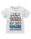 Papa Spruch Baby Shirt. Mein Papa ist viel cooler als Deiner. Weiss