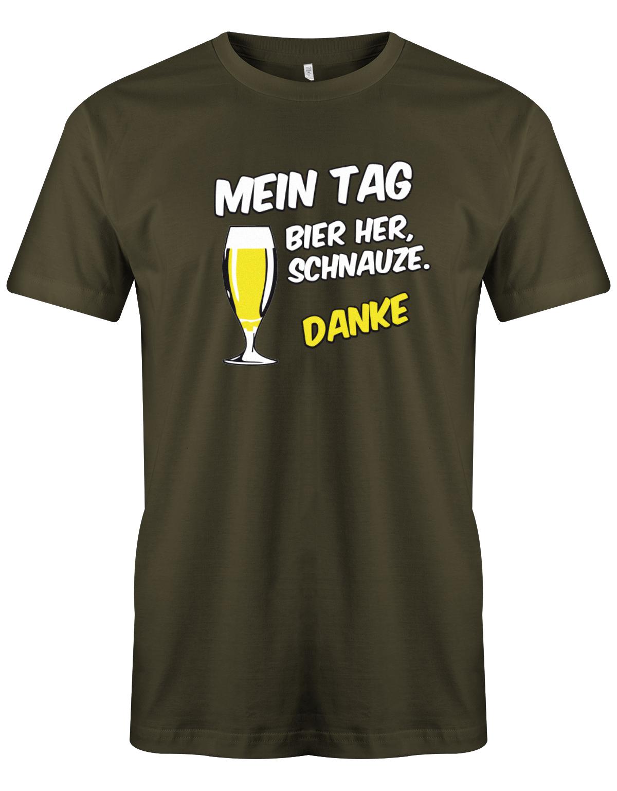 Mein-Tag-Bier-Her-Schnauze-Danke-Vatertag-Herren-Shirt-Army