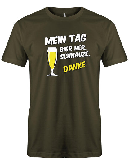 Mein-Tag-Bier-Her-Schnauze-Danke-Vatertag-Herren-Shirt-Army