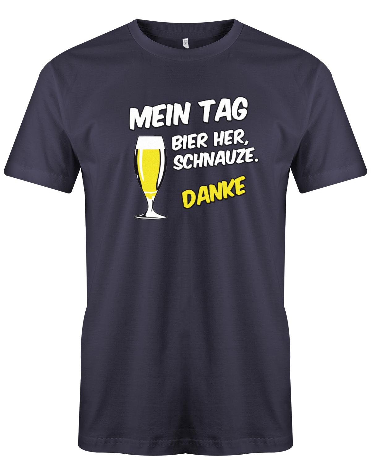 Mein-Tag-Bier-Her-Schnauze-Danke-Vatertag-Herren-Shirt-Navy