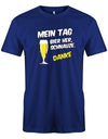 Mein-Tag-Bier-Her-Schnauze-Danke-Vatertag-Herren-Shirt-Royalblau