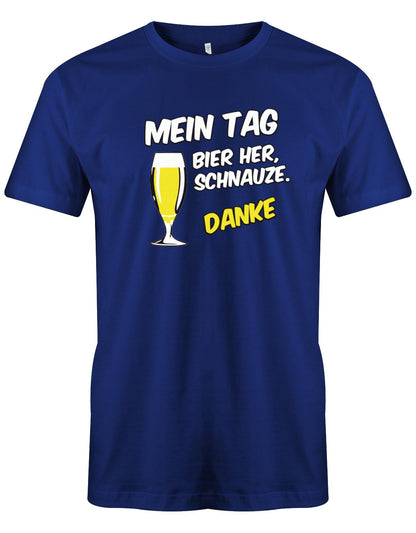 Mein-Tag-Bier-Her-Schnauze-Danke-Vatertag-Herren-Shirt-Royalblau