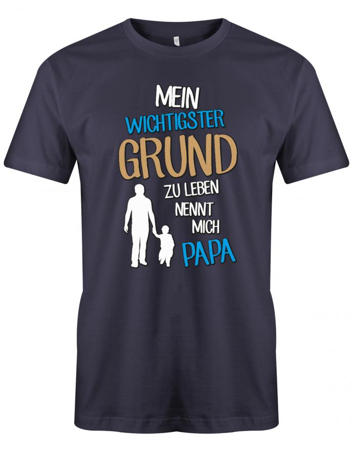 Mein-wichtigster-grund-zu-Leben-nennt-mich-Papa-Herren-Shirt-navy