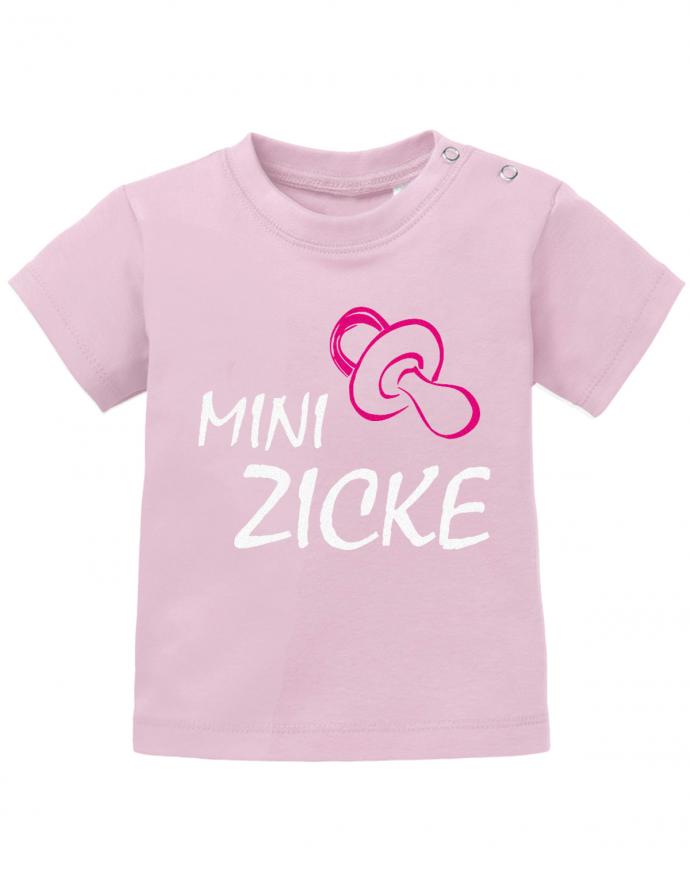 Lustiges Sprüche Baby Shirt Mini Zicke mit Schnuller  Rosa
