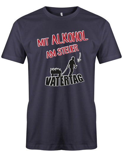 Mit-Alkohol-am-Steuer-Vatertag-Herren-Shirt-Navy