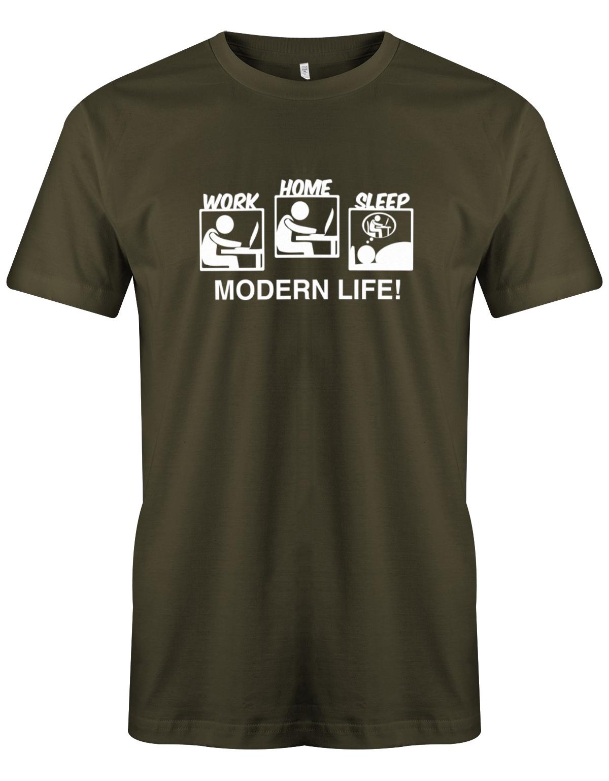 Modern-Life-Work-Home-Sleep-Herren-Gamer-Shirt-Army