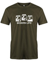 Modern-Life-Work-Home-Sleep-Herren-Gamer-Shirt-Army